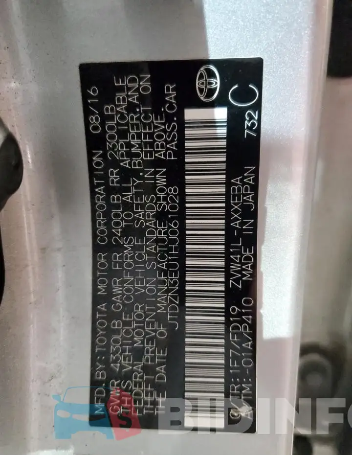 JTDZN3EU1HJ061028 Photo# 12