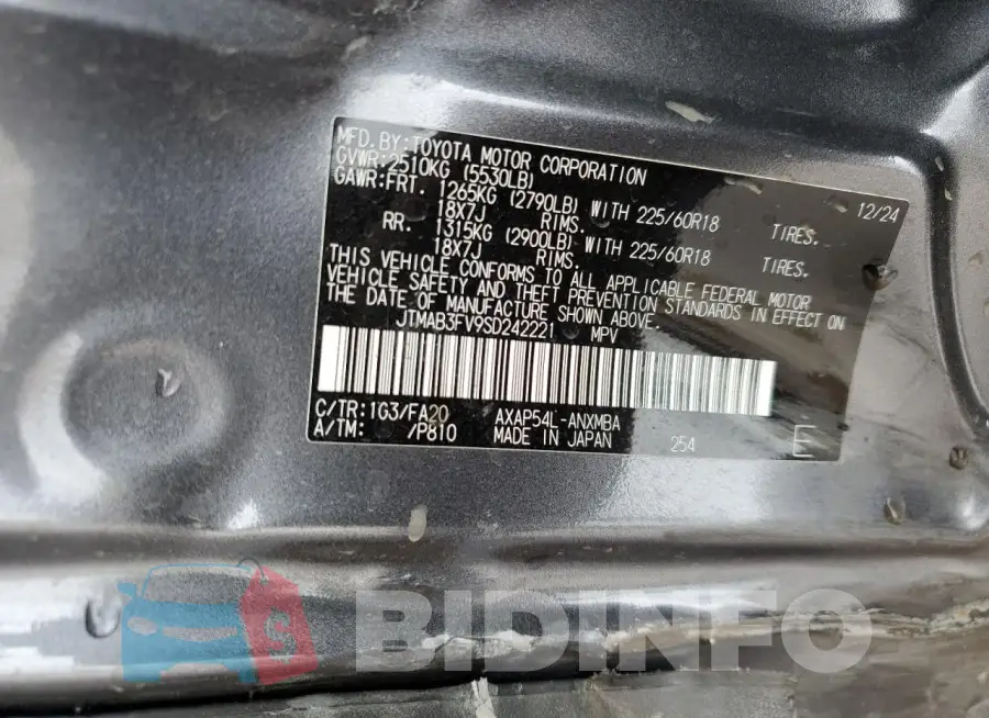 JTMAB3FV9SD242221 Photo# 13