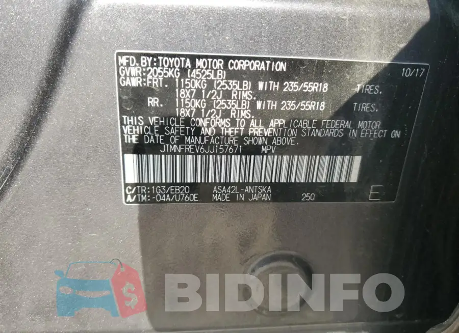 JTMNFREV6JJ157671 Photo# 13