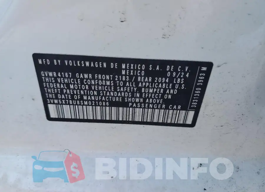 3VW5X7BU8SM021086 Photo# 12