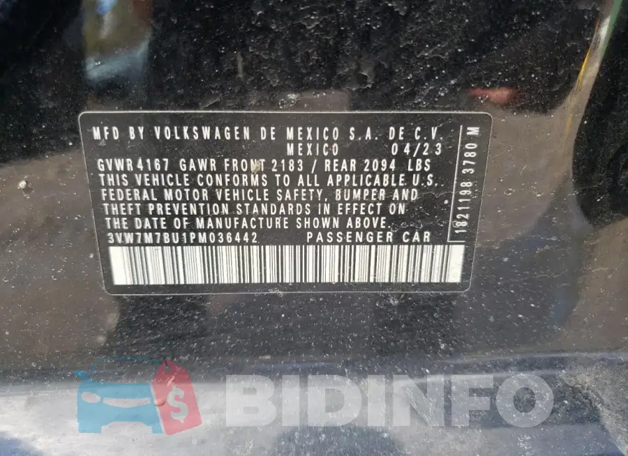 3VW7M7BU1PM036442 Photo# 12