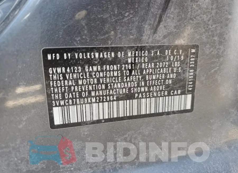 3VWCB7BU9KM272964 Photo# 12