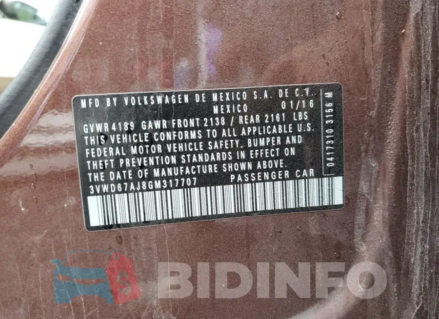 3VWD67AJ8GM317707 Photo# 12