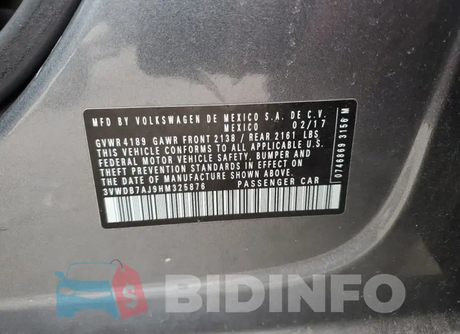 3VWDB7AJ9HM325876 Photo# 12