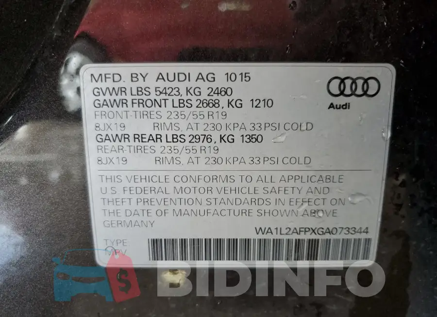 WA1L2AFPXGA073344 Photo# 13
