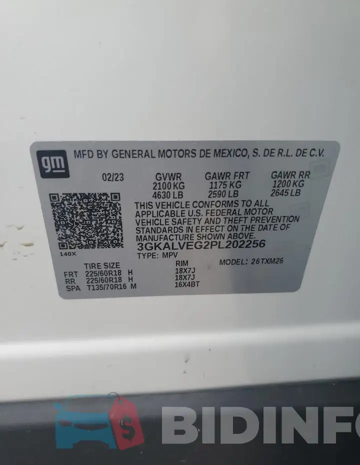 3GKALVEG2PL202256 Photo# 14