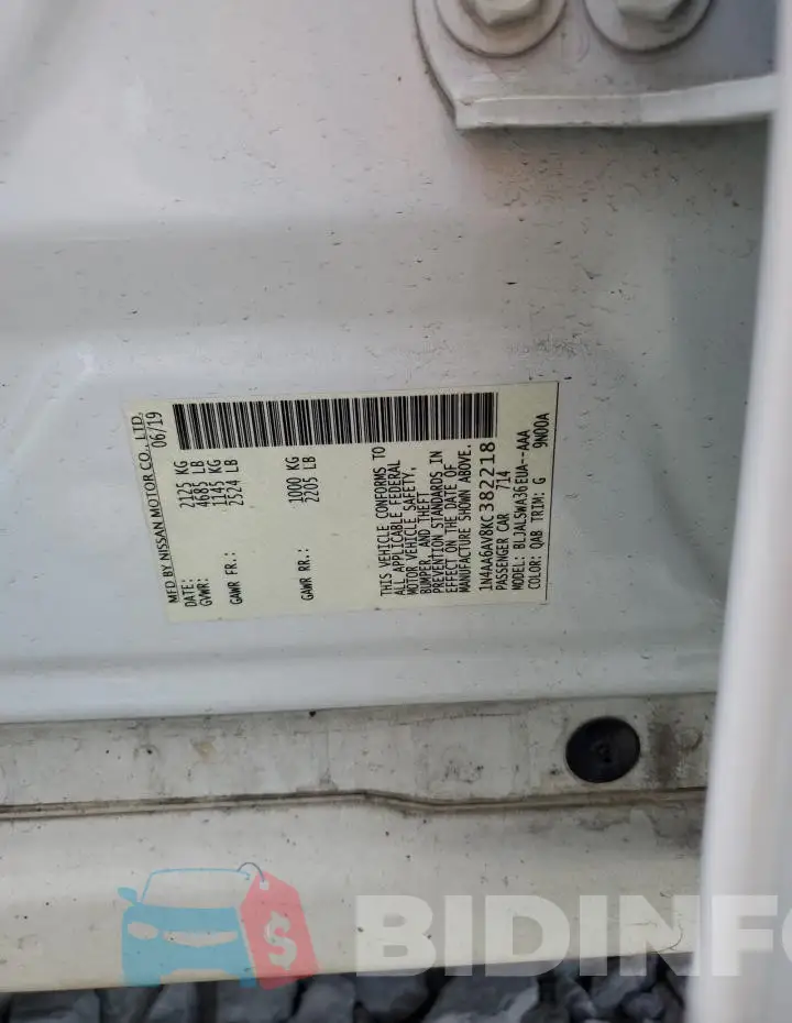 1N4AA6AV8KC382218 Photo# 12