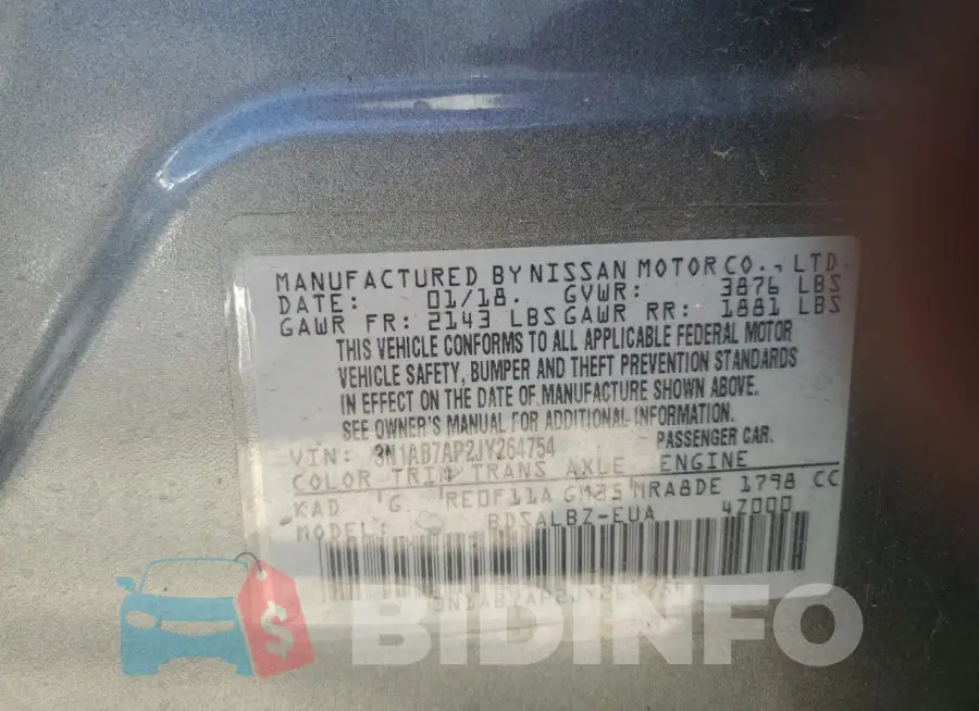 3N1AB7AP2JY264754 Photo# 13