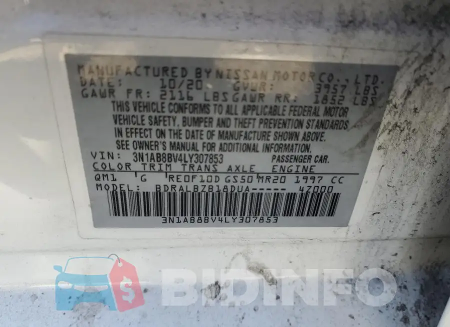 3N1AB8BV4LY307853 Photo# 13
