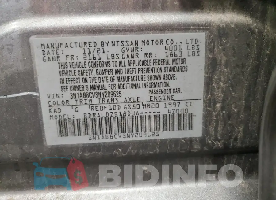 3N1AB8CV3NY209625 Photo# 13