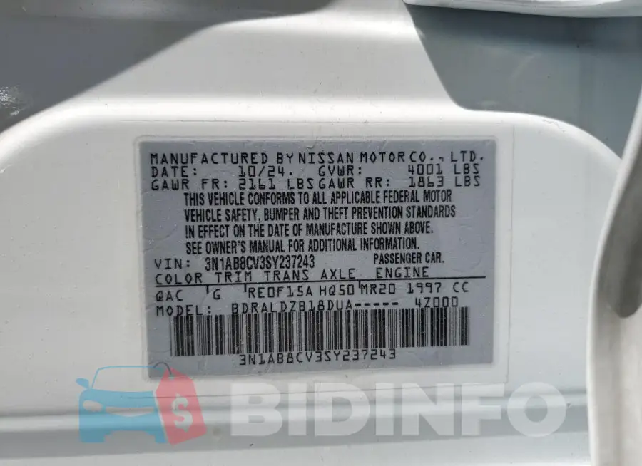 3N1AB8CV3SY237243 Photo# 12