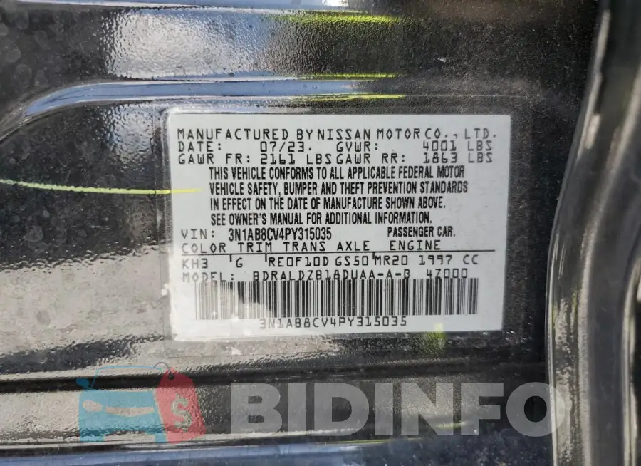 3N1AB8CV4PY315035 Photo# 12