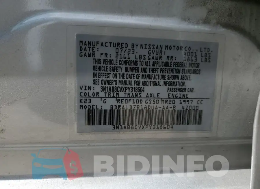 3N1AB8CVXPY318604 Photo# 12