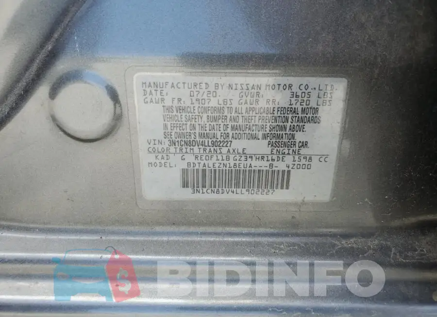 3N1CN8DV4LL902227 Photo# 12