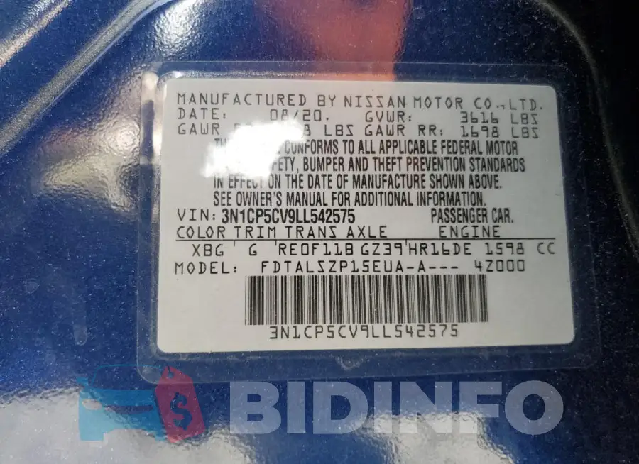 3N1CP5CV9LL542575 Photo# 13