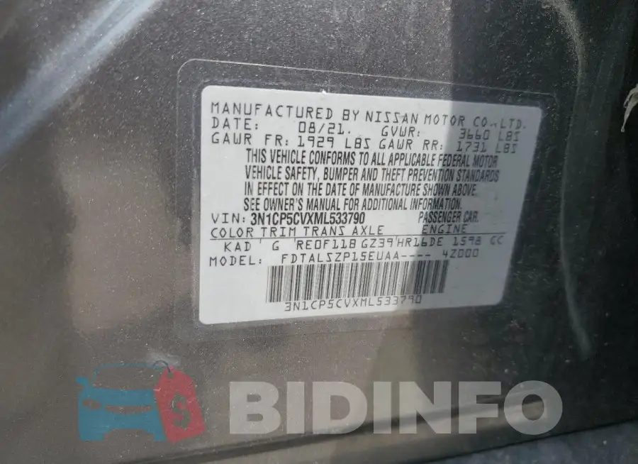 3N1CP5CVXML533790 Photo# 13