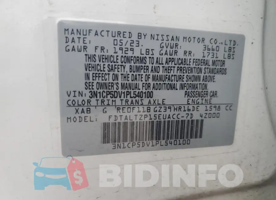3N1CP5DV1PL540100 Photo# 13