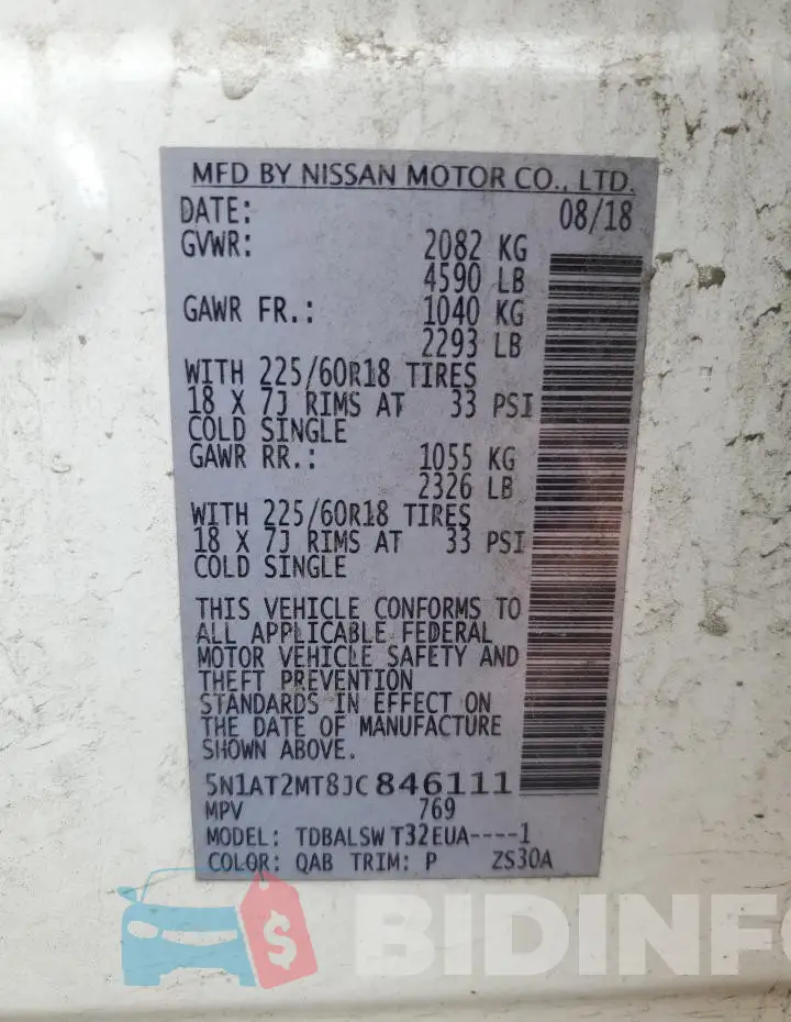 5N1AT2MT8JC846111 Photo# 13