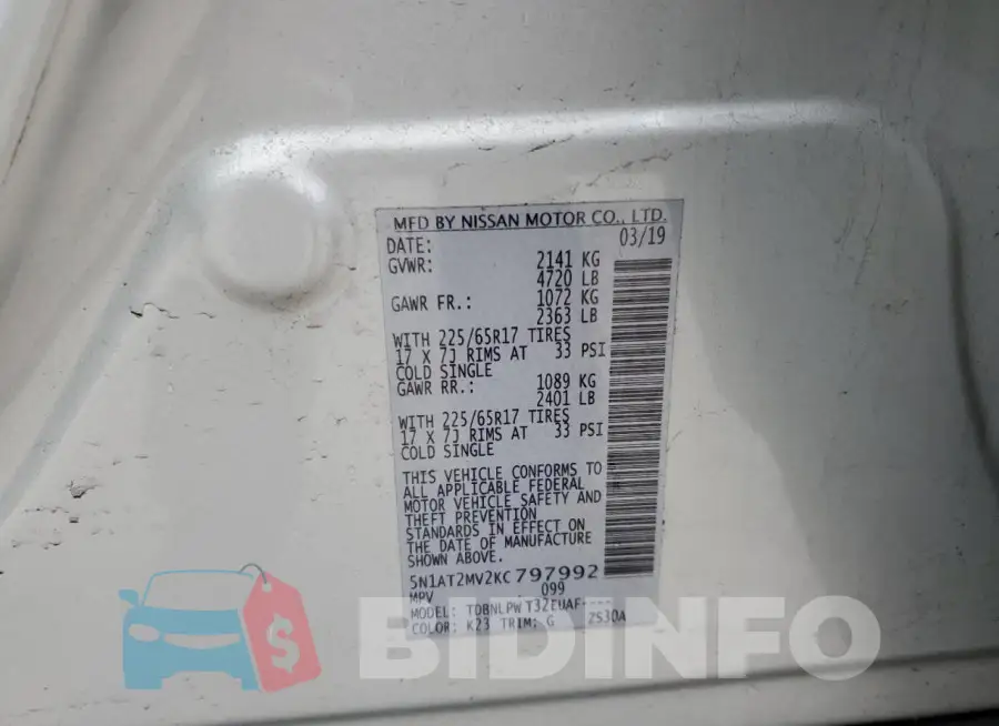 5N1AT2MV2KC797992 Photo# 13