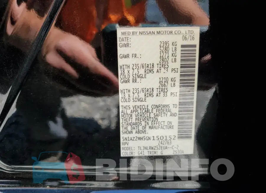 5N1AZ2MH5GN150152 Photo# 13
