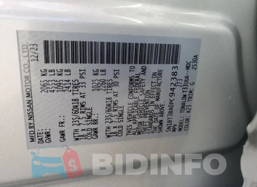 5N1BT3BA0PC942383 Photo# 13
