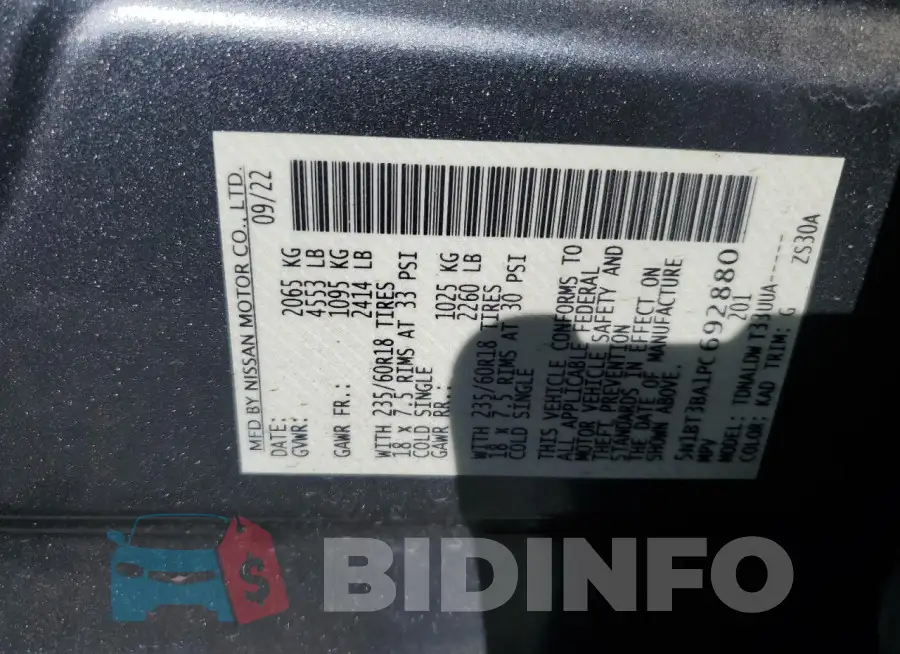 5N1BT3BA1PC692880 Photo# 13