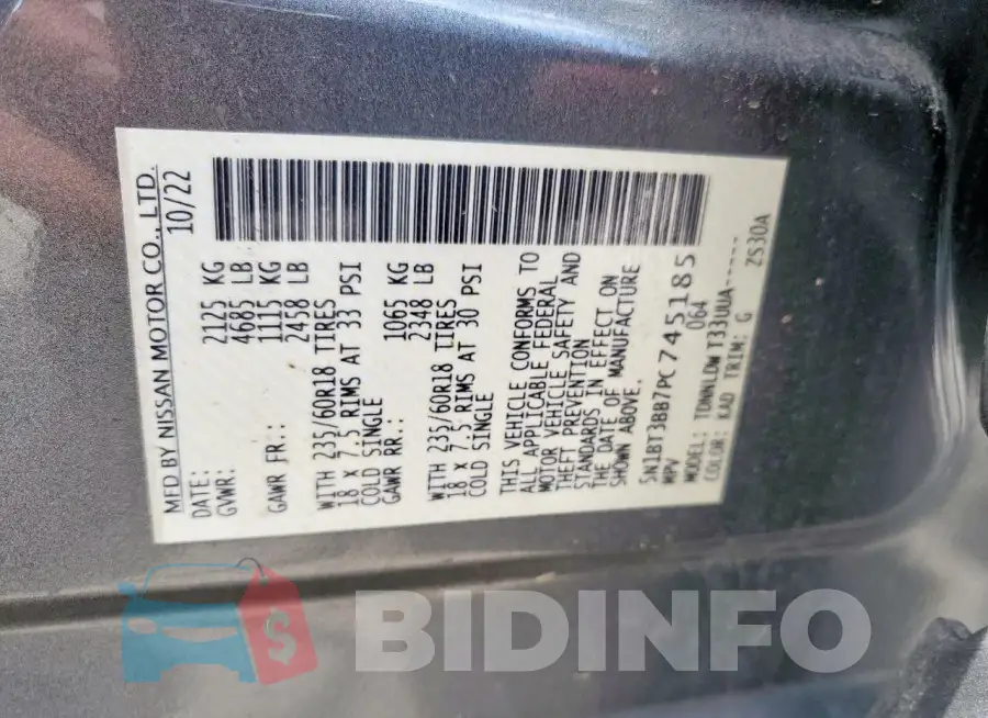 5N1BT3BB7PC745185 Photo# 13