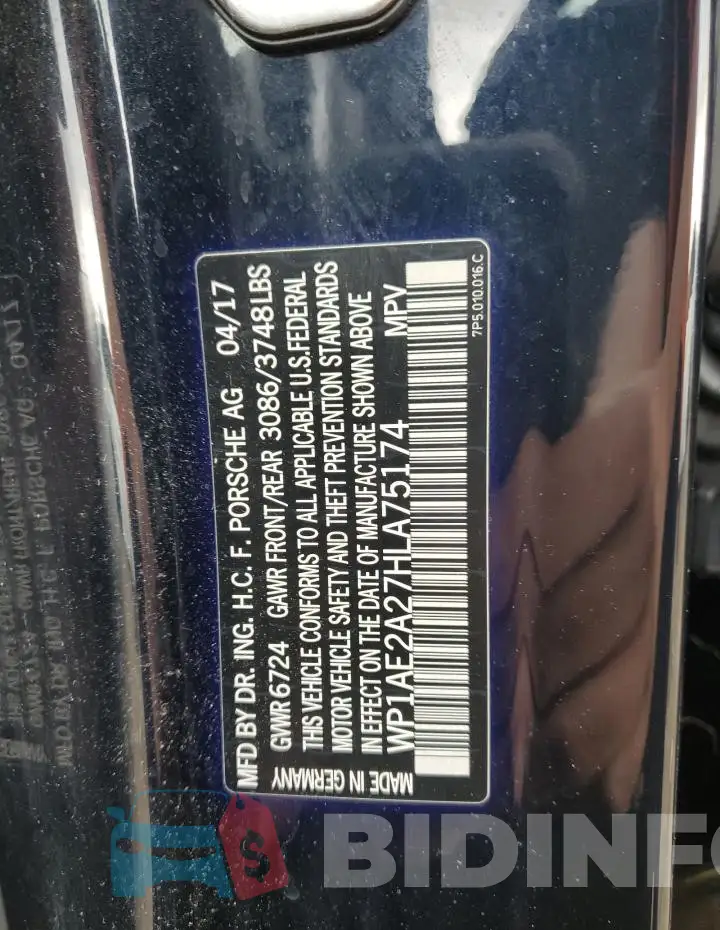 WP1AE2A27HLA75174 Photo# 13