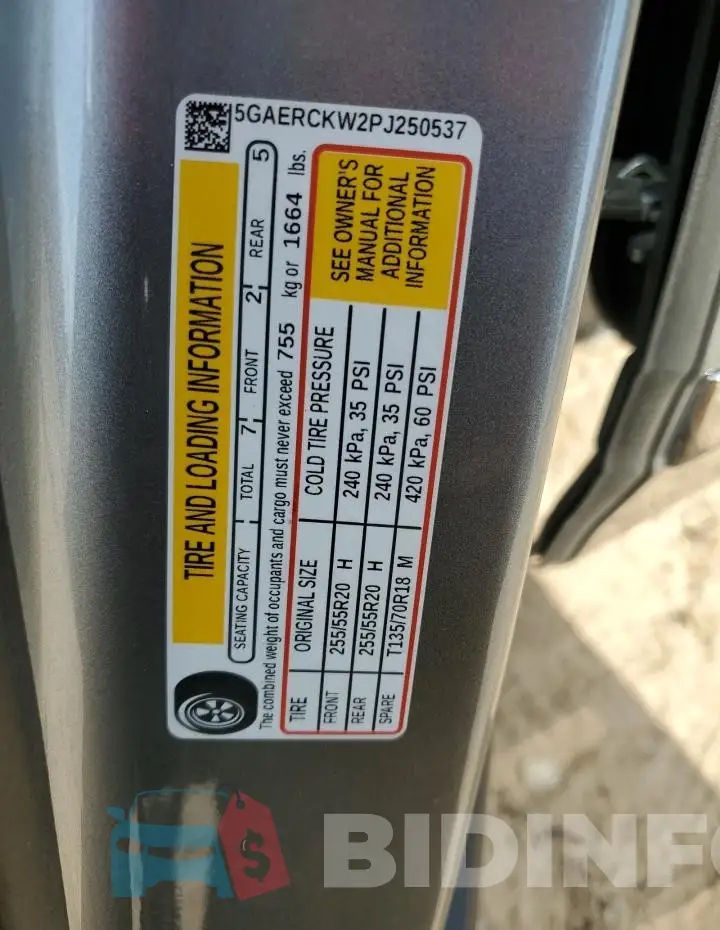 5GAERCKW2PJ250537 Photo# 13