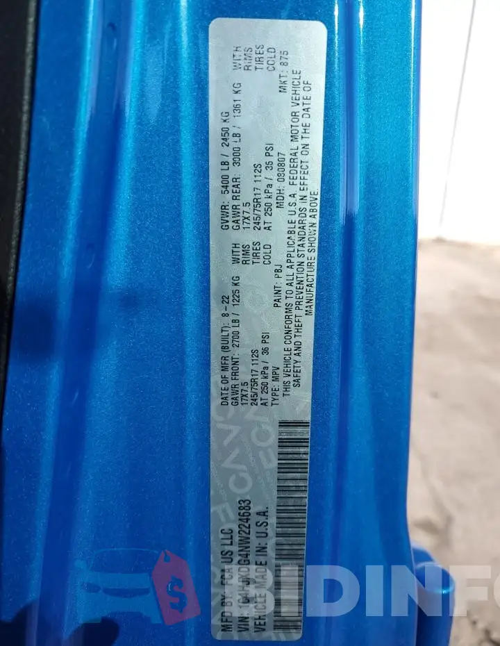 1C4HJXDG4NW224683 Photo# 12