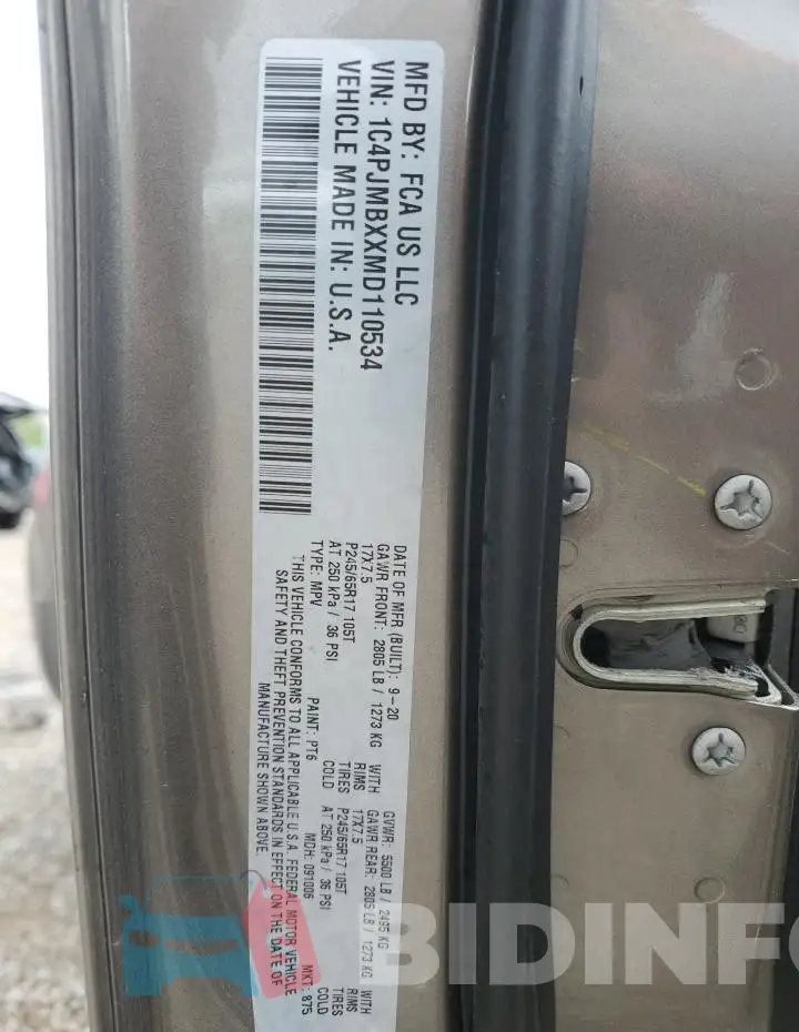 1C4PJMBXXMD110534 Photo# 13