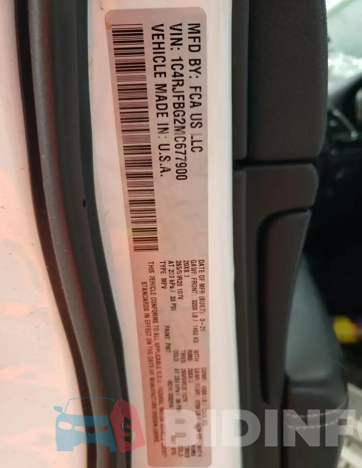 1C4RJFBG2MC677900 Photo# 13