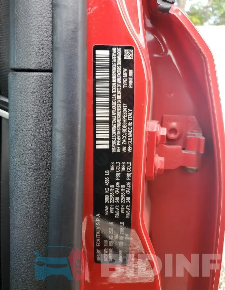 ZACCJBDB9HPE80417 Photo# 13
