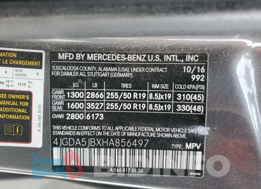 4JGDA5JBXHA856497 Photo# 14