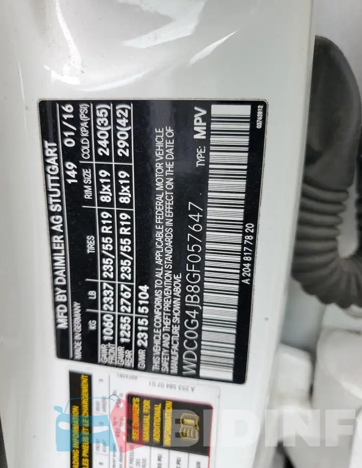 WDC0G4JB8GF057647 Photo# 14