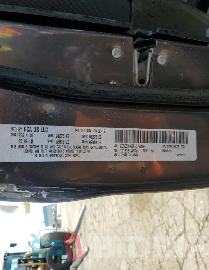 2C3CDXHG6KH578800 Photo# 12
