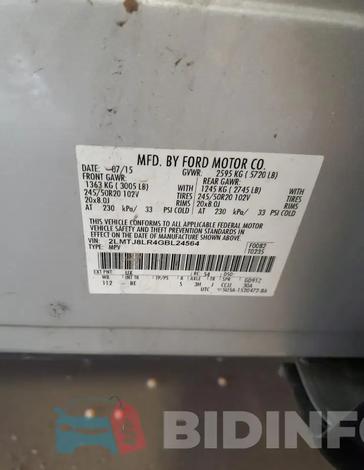 2LMTJ8LR4GBL24564 Photo# 13