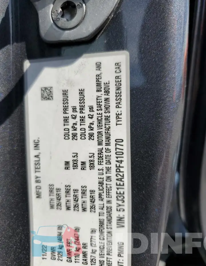 5YJ3E1EA2PF410770 Photo# 12