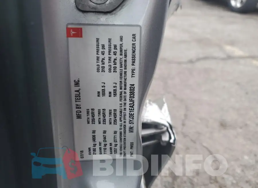 5YJ3E1EA3JF038024 Photo# 12
