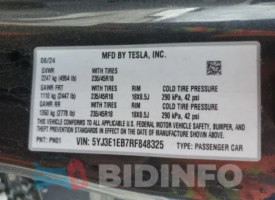 5YJ3E1EB7RF848325 Photo# 12