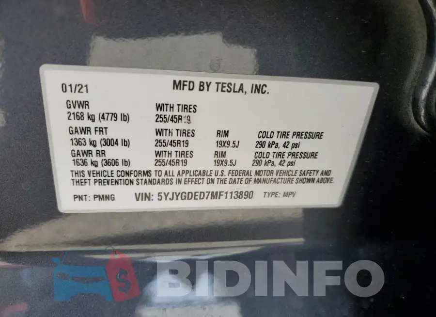 5YJYGDED7MF113890 Photo# 14