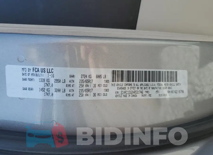 2C4RC1DG2HR531746 Photo# 13