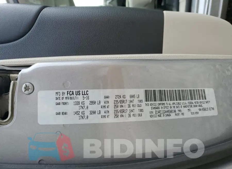 2C4RC1DG4HR508100 Photo# 13