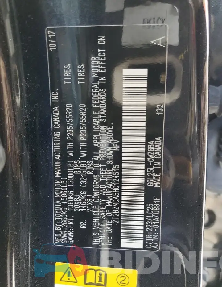 2T2BZMCA5HC124515 Photo# 14