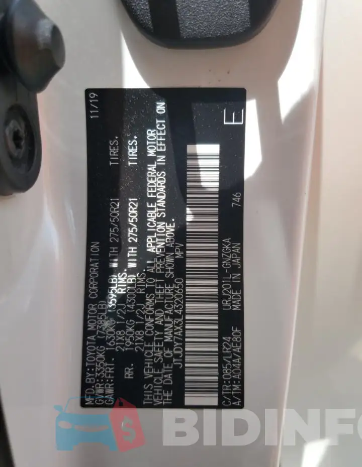 JTJDY7AX3L4320650 Photo# 13
