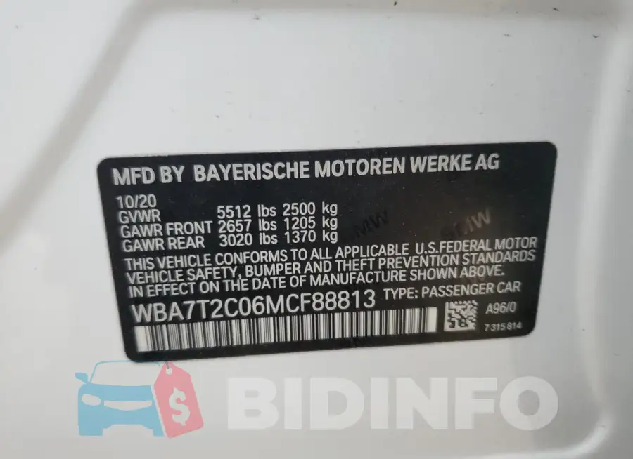 WBA7T2C06MCF88813 Photo# 12