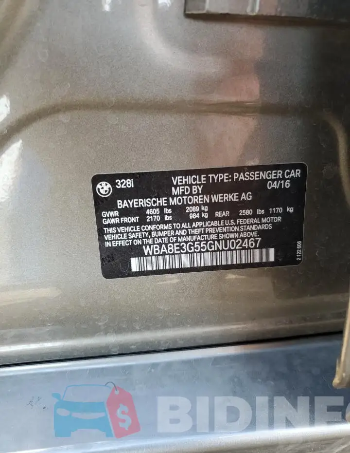 WBA8E3G55GNU02467 Photo# 12
