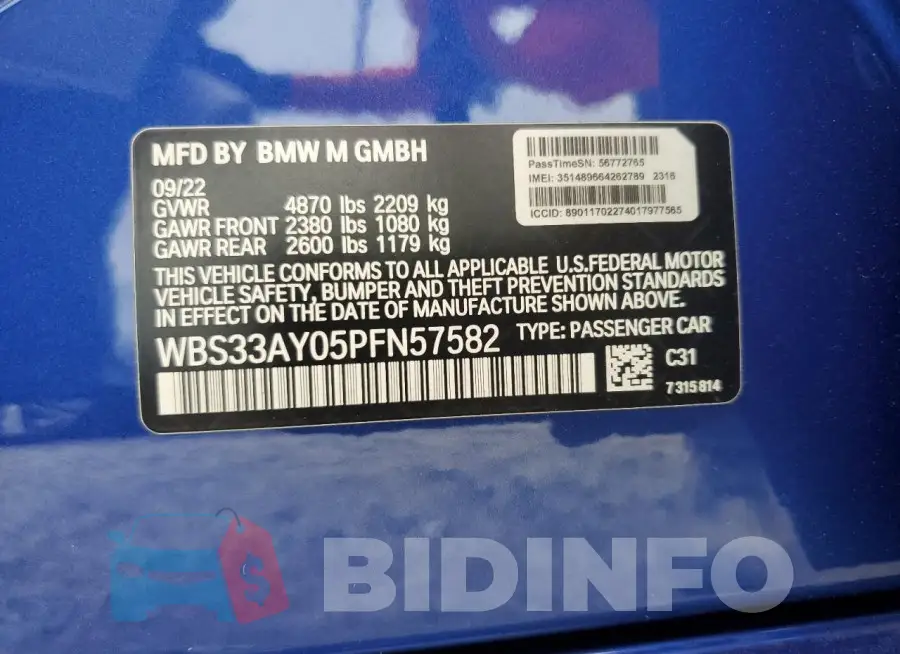 WBS33AY05PFN57582 Photo# 12