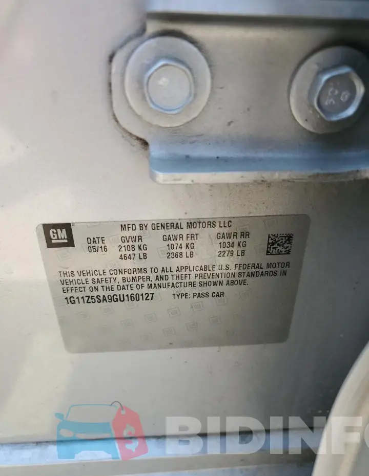 1G11Z5SA9GU160127 Photo# 12