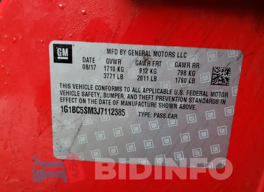 1G1BC5SM3J7112385 Photo# 12